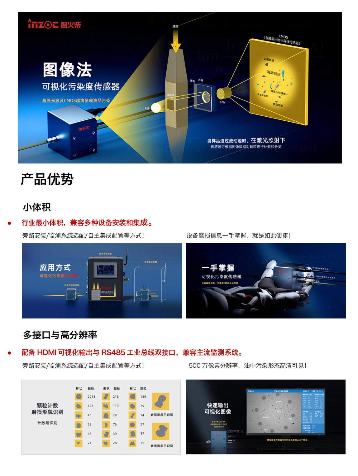 油液動態圖像顆粒傳感器 IFD-3 產品優勢