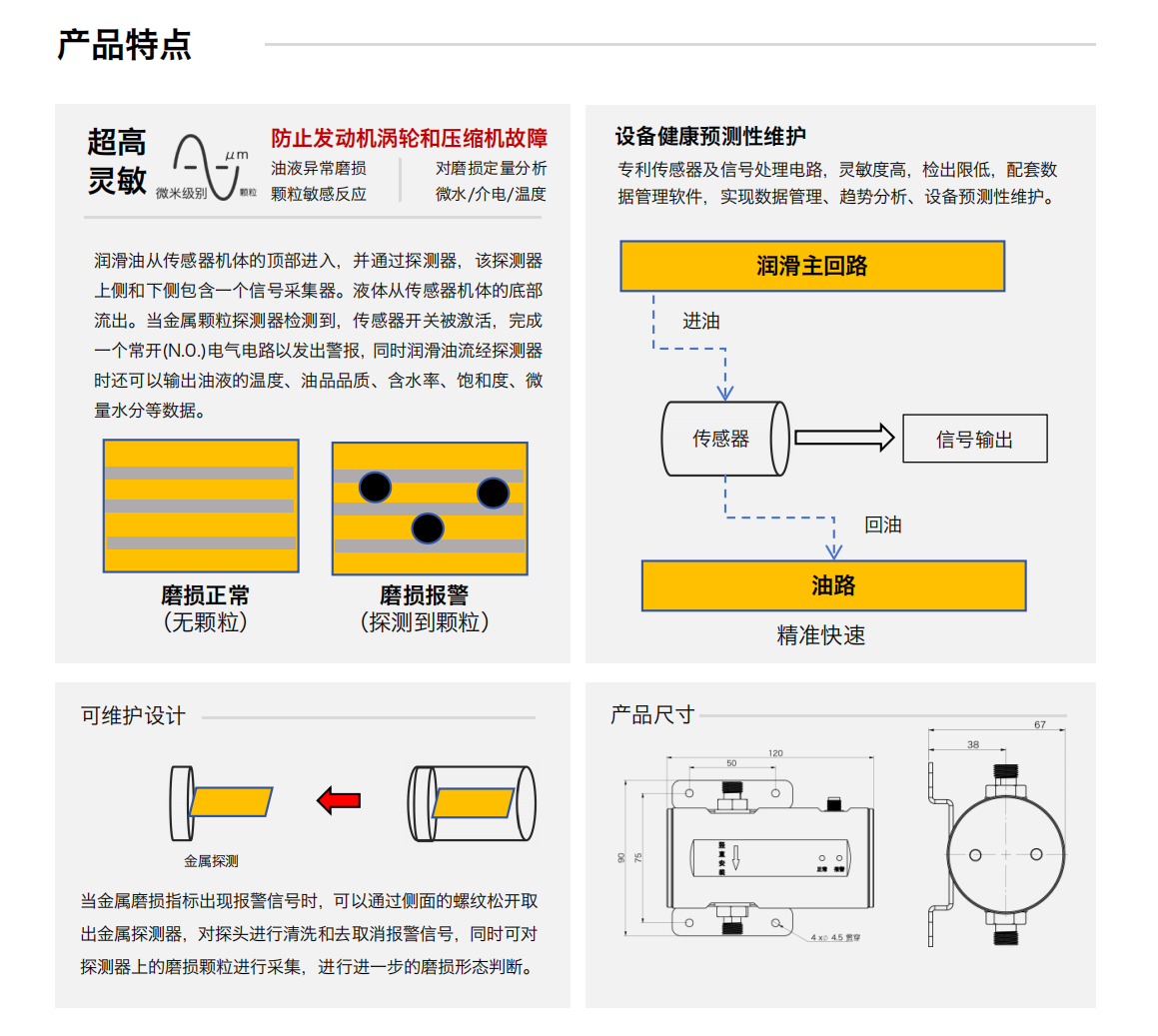 IFM-6通過式潤滑磨損多功能探測器 產品特點